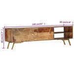 vidaXL Meuble TV 140x30x40 cm Bois solide
