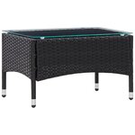 vidaXL Salon de jardin 4 Pièces avec coussins Résine tressée Noir