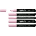 Marqueur pointe moyenne FREE acrylic T300 rose poudré x 5 STABILO