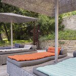 Matelas bain de soleil sormiou taupe tissu 180x60cm