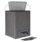 vidaXL Composteur de jardin Marron 60x60x83 cm 300 L Plastique rotin