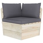 vidaXL Salon de jardin palette 5 Pièces avec coussins Épicéa imprégné