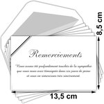 Lot 5 cartes remerciements condoléances +5 enveloppes blanches format 9x14cm