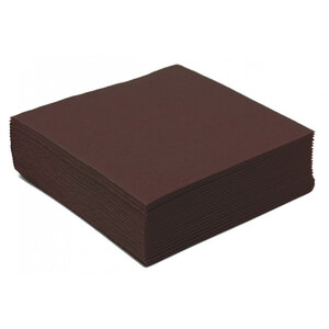 Lot de 40 serviettes en papier 2 plis - 38x38 cm - chocolat - gappy