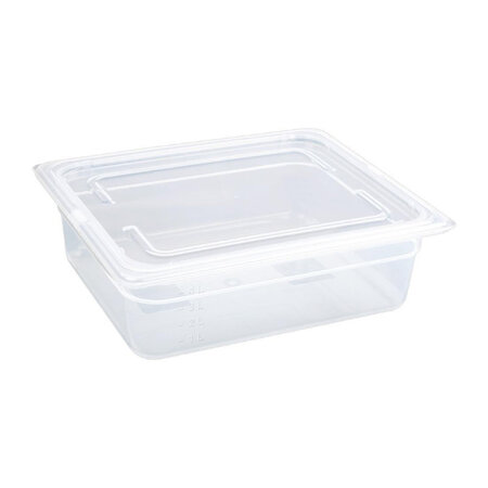 Lot de 4 bacs plastique alimentaire avec couvercle gn 1/2 - vogue 100 mm -  - polypropylène 325x265x100mm