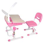 Vipack Bureau réglable enfant Comfortline 301 et chaise Rose et blanc