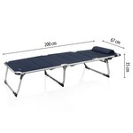 Campart Travel Chaise longue de camping pliable Rome Bleu 200x67x35cm