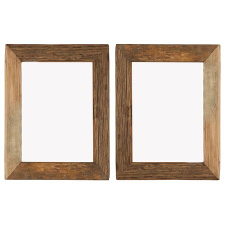 vidaXL Cadres photo 2 Pièces 34x40cm Bois de récupération solide et verre