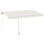 vidaXL Auvent automatique avec capteur de vent et LED 450x350 cm Crème