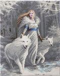 Tableau Broderie Diamant Crystal Art 40x50cm Anne Stokes Loups