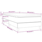 vidaXL Lit à sommier tapissier et matelas Gris foncé 90x200 cm Velours