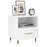vidaXL Table de chevet blanc 40x35x47 5 cm bois d’ingénierie