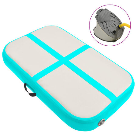 vidaXL Tapis gonflable de gymnastique avec pompe 60x100x20 cm PVC Vert