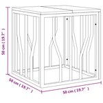 vidaXL Table basse argenté acier inoxydable et bois massif d'acacia