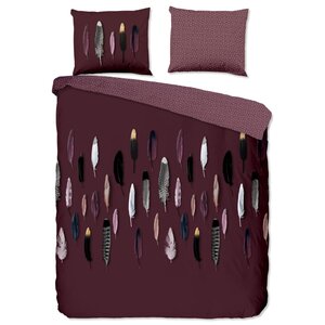 Good Morning Housse de couette FEATHERS 135x200 cm Bordeaux