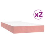 vidaXL Lit à sommier tapissier avec matelas Rose 200x200 cm Velours