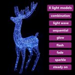 vidaXL Renne de Noël XXL Acrylique 250 LED 180 cm Bleu