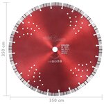 vidaXL Disque de coupe diamanté avec turbo et trous Acier 350 mm
