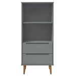 vidaXL Bibliothèque MOLDE Gris 60x35x133 5 cm Bois massif de pin
