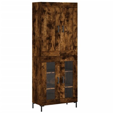 vidaXL Buffet haut Chêne fumé 69 5x34x180 cm Bois d'ingénierie
