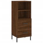 vidaXL Buffet haut Chêne marron 34 5x34x180 cm Bois d'ingénierie