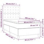 vidaXL Sommier tapissier avec matelas et LED Noir 90x200 cm Tissu
