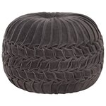 vidaXL Pouf Velours de coton Design de sarrau 40 x 30 cm Anthracite