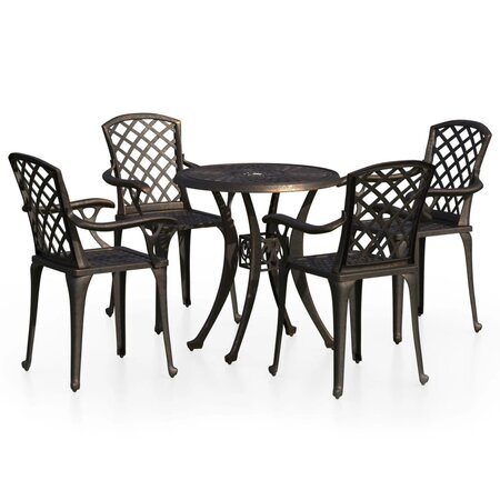 vidaXL Ensemble de bistro 5 Pièces Aluminium coulé Bronze