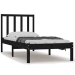 vidaXL Cadre de lit Noir Bois de pin massif 90x190 cm Simple