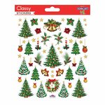 Stickers Sapins de Noël à paillettes