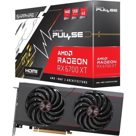 SAPPHIRE Radeon RX 6700 XT Pulse Gaming OC - 12 Go