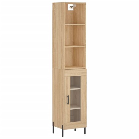 vidaXL Buffet haut Chêne sonoma 34 5x34x180 cm Bois d'ingénierie