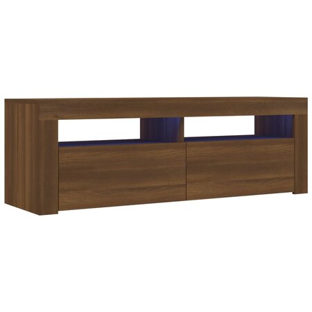 vidaXL Meuble TV avec lumières LED chêne marron 120x35x40 cm