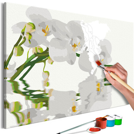 Tableau à peindre par soi-même - floral reflection l x h en cm 60x40