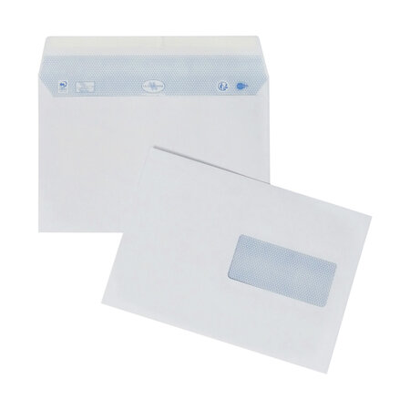 Enveloppe 162 x 229 mm la couronne 90 g avec fenêtre 45 x 100 mm blanche - boîte de 200