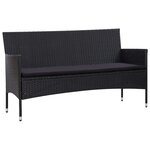 vidaXL Salon de jardin 5 Pièces avec coussins Résine tressée Noir
