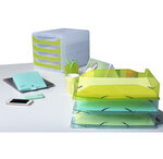 Corbeille À Courrier Combo Midi Transparent - Vert Anis Brillant - X 6 - Exacompta