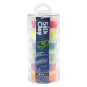 Set 6 pâtes à modeler Silk Clay - Fluo 14 g