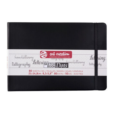 Carnet à croquis/notes - format a5 (21x14 8 cm) - 80 feuilles - 80g - noir - royal talens