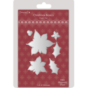 Matrice découpe (Die) Dovecraft Poinsettia de Noel 6 pièces