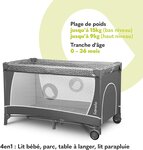Lit Bébé  Flower Gris Scandi