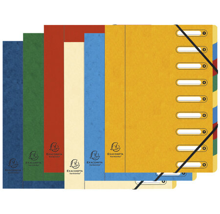 Trieur Harmonika® À Fenêtres Avec Élastiques Véritable Carte Lustrée 9 Compartiments - X 6 - Exacompta