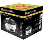 Russell Hobbs 27030-56 - Cuiseur Riz - 1200g - 300W - Panier Vapeur - Maintien au Chaud - Bol Antiadhésif Amovible - Noir et blanc