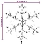 vidaXL Figure de flocon de neige de Noël et 144LED Blanc chaud 59x59cm