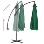 vidaXL Parasol en porte-à-feux avec mât en acier 250 x 250 cm Vert