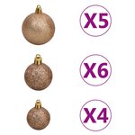 vidaXL Demi-arbre de Noël artificiel pré-éclairé et boules blanc 120cm