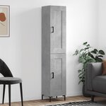 vidaXL Buffet haut Gris béton 34 5x34x180 cm Bois d'ingénierie