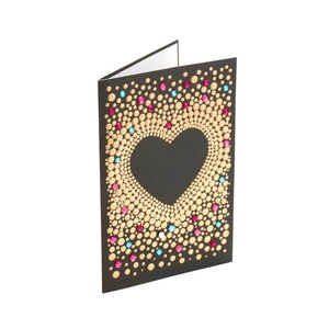 Carte saint-valentin - coeur strass dorés - draeger paris
