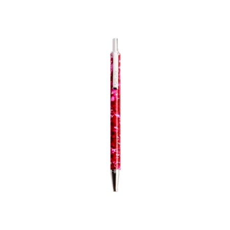 Cristo - mini stylo bille 10.7 x 0.5 cm en métal - marbré rouge