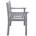 vidaXL Banc de jardin 3 places 150 cm Gris Bois d'eucalyptus solide